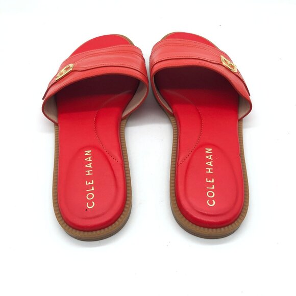 Cole Haan Womens Charlotte Grand 360 Red Leather Slide Sandals Size 5 - Picture 4 of 7